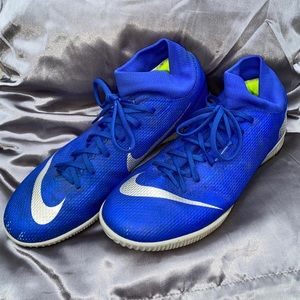 Blue Nike Indoor Soccer Shoes